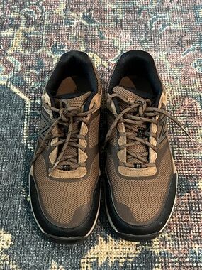 New Balance Brown and Black Mesh Suede Athletic Sneakers